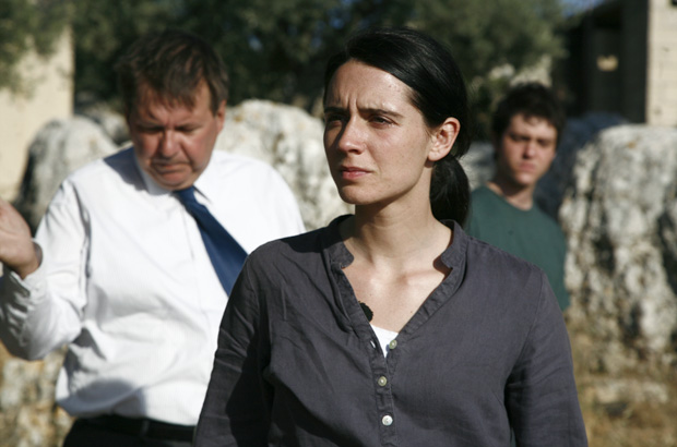 Left to Right: Rémy Girard as Notary Jean Lebel, Mélissa Désormeaux-Poulin as Jeanne Marwan and Maxim Gaudette as Simon Marwan<br />Photo by Sabrik Hakeem, Courtesy of Sony Pictures Classics